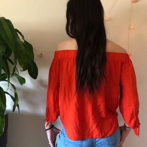 Old Navy Tops - Off the shoulder BRIGHT orange shirt Old Navy Tops - Off the shoulder BRIGHT orange shirt